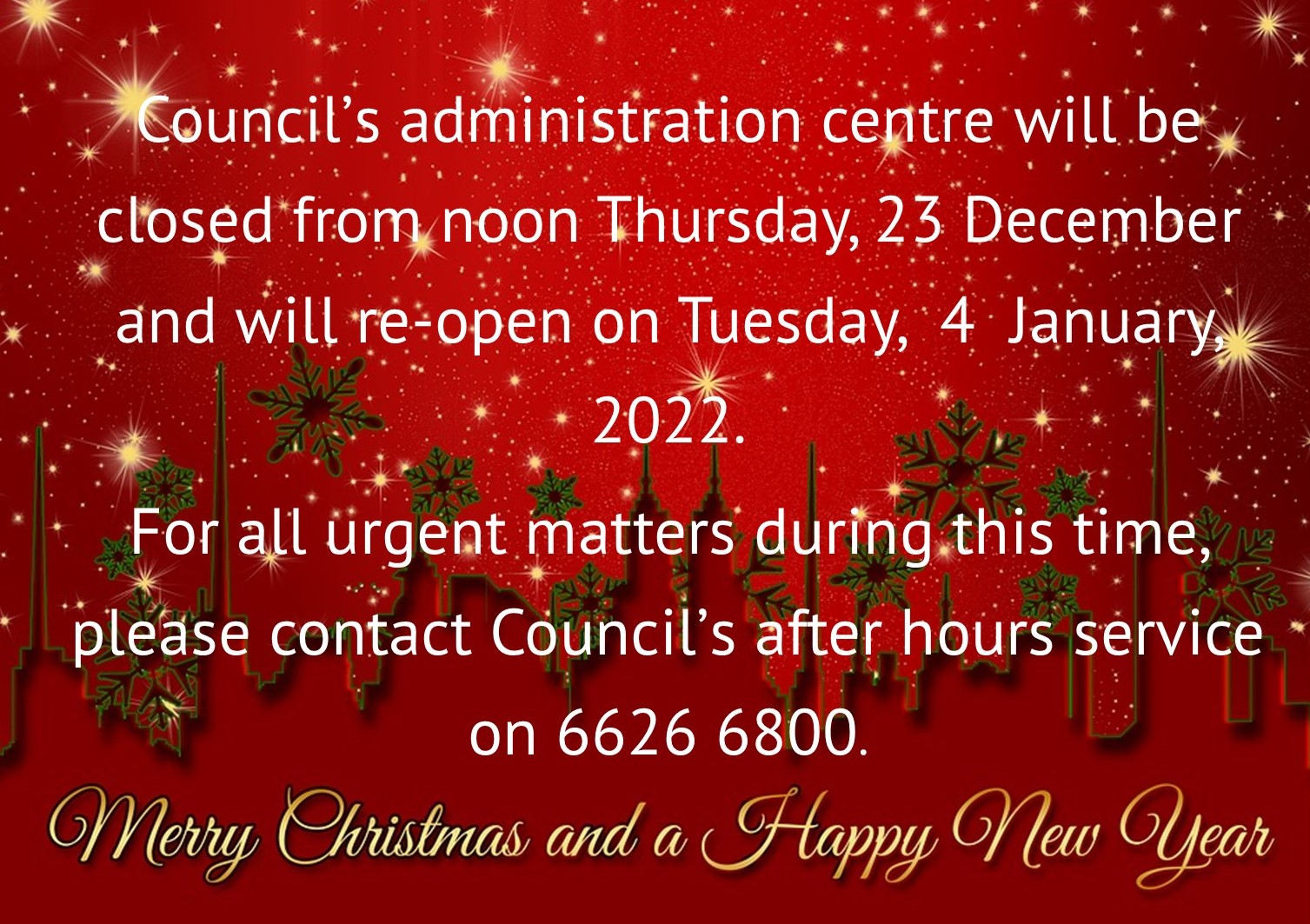 Christmas Closing 2022 Christmas Closure – Kyogle Council